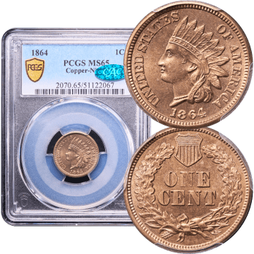 1864 Copper-Nickel Indian Cent (1c) Composite Image
