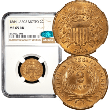 1864 Two Cents (2c) Large Motto Composite Image