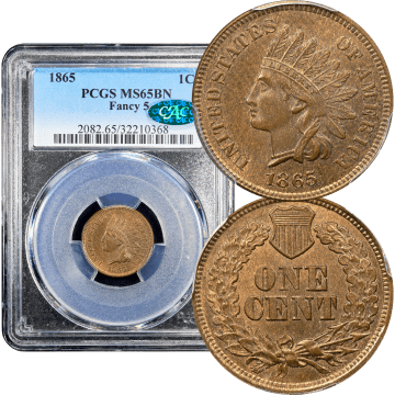 1865 Indian Cent (1c) Fancy 5 Composite Image