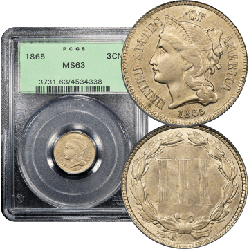 1865 Three Cent Nickel (3CN) OGH Composite Image