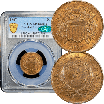 1867 Doubled Die Two Cents (2c) Composite Image