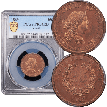 1869 Standard Silver Pattern Quarter (25c) J-730 Composite Image