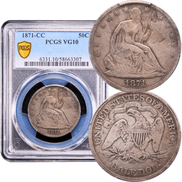 1871-CC Seated Liberty Half Dollar (50c) Composite Image