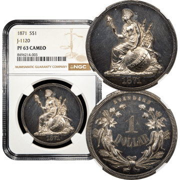 1871 Standard Silver Pattern Dollar ($1) J-1120 Composite Image