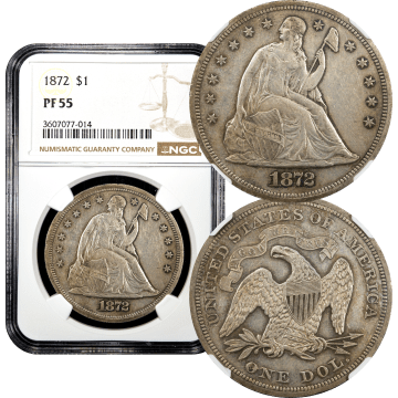 1872 Seated Liberty Dollar ($1) Composite Image