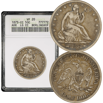 1873-CC Arrows Seated Liberty Half Dollar (50c) Composite Image