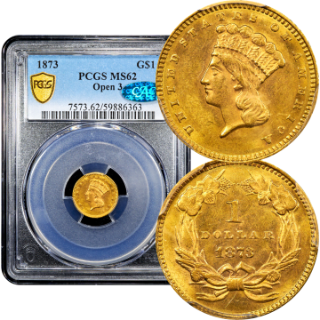 1873 Gold Dollar ($1) Open 3 Composite Image