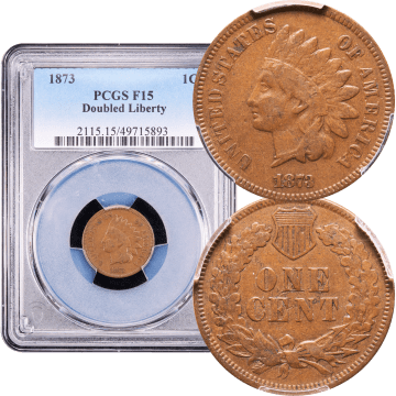 1873 Indian Cent (1c) Doubled Liberty Composite Image