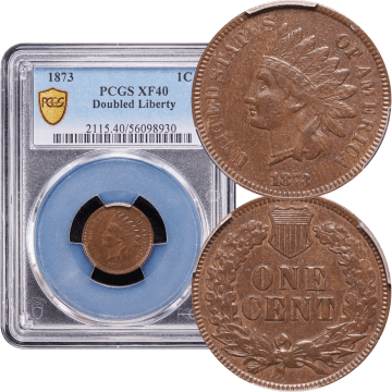 1873 Indian Cent (1c) Doubled Liberty Composite Image