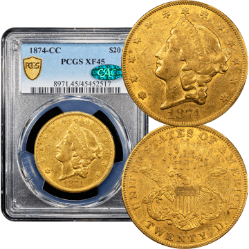 1874-CC Liberty Gold Double Eagle ($20) Composite Image