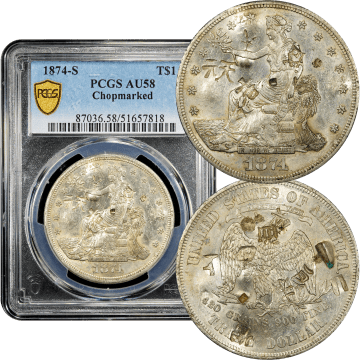 1874-S Trade Dollar ($1) Chopmarked Composite Image