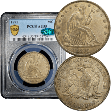 1875 Seated Liberty Half Dollar (50c) Composite Image