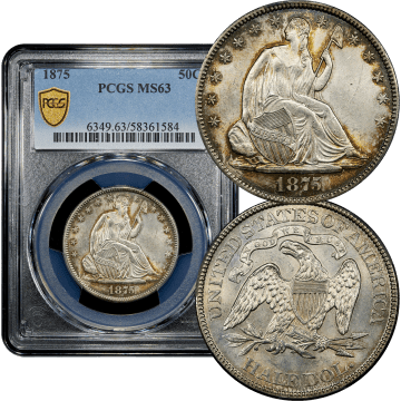 1875 Seated Liberty Half Dollar (50c) Composite Image