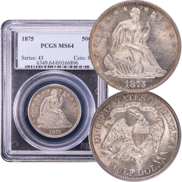 1875 Seated Liberty Half Dollar (50c) Composite Image