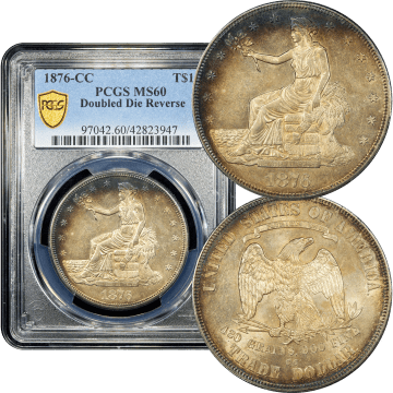 1876-CC Trade Dollar ($1) Doubled Die Reverse  Composite Image
