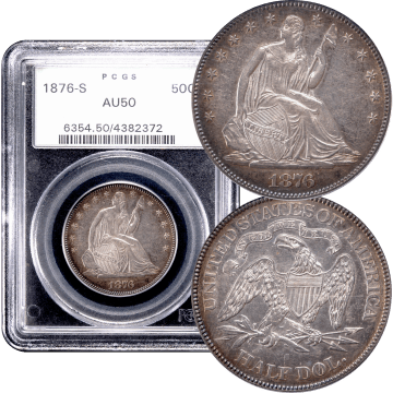 1876-S Seated Liberty Half Dollar (50c) OGH Composite Image
