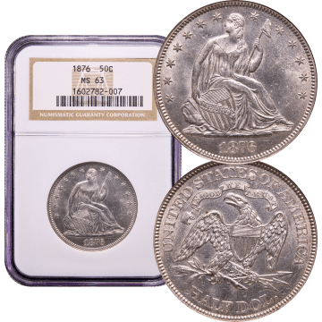 1876 Seated Liberty Half Dollar (50c) Composite Image