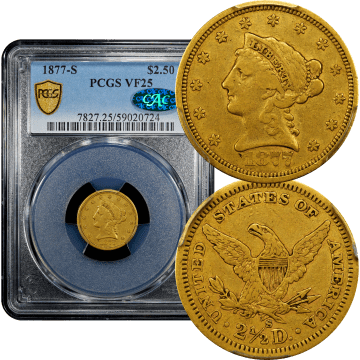 1877-S Liberty Gold Quarter Eagle ($2.50) Composite Image