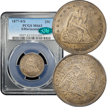 1877-S/S Seated Liberty Quarter (25c) S/Horizontal S Composite Image