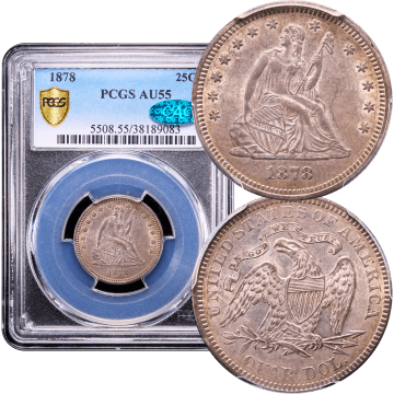 1878 Seated Liberty Quarter (25c) Composite Image