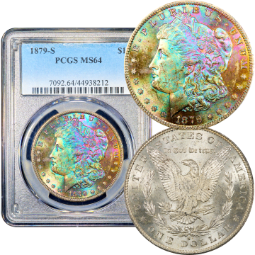 1879-S Morgan Dollar ($1) Rainbow Toner Composite Image
