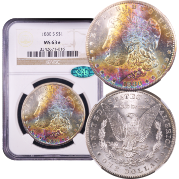 1880-S Morgan Dollar ($1) Rainbow Toner Composite Image