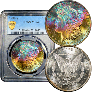 1880-S Morgan Dollar ($1) Rainbow Toner Composite Image