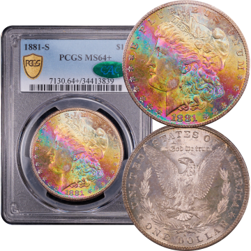 1881-S Morgan Dollar ($1) Rainbow Toner Composite Image