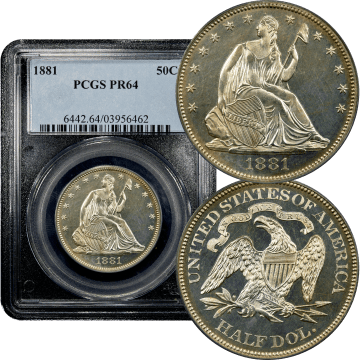 1881 Seated Liberty Half Dollar (50c) Composite Image