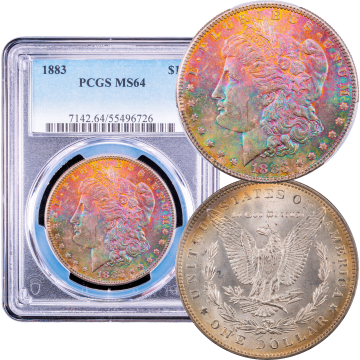 1883 Morgan Dollar ($1) Rainbow Toner Composite Image