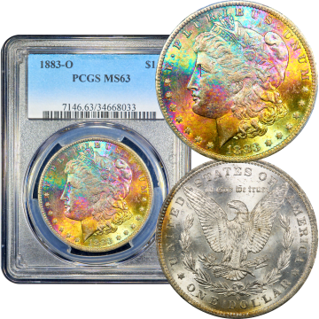 1883-O Morgan Dollar ($1) Rainbow Toner Composite Image