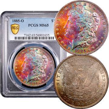 1885-O Morgan Dollar ($1) Rainbow Toner Composite Image