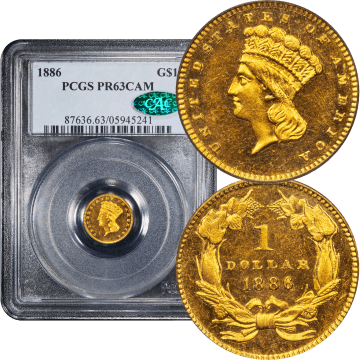 1886 Gold Dollar (G$1) Composite Image