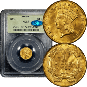 1889 Gold Dollar (G$1) OGH Composite Image