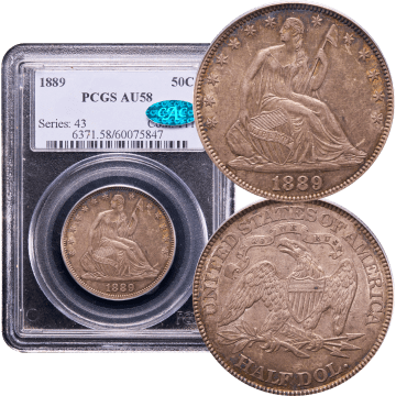 1889 Seated Liberty Half (50c) Composite Image