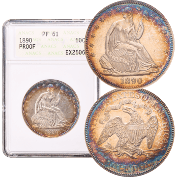 1890 Seated Liberty Half Dollar (50c) Composite Image