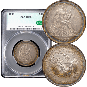 1890 Seated Liberty Half Dollar (50c) Composite Image