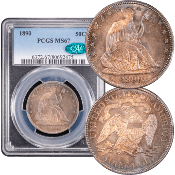 1890 Seated Liberty Half Dollar (50c) Composite Image