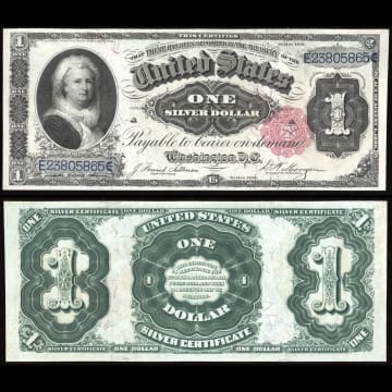 1891 $1 Martha Silver Certificate Composite Image