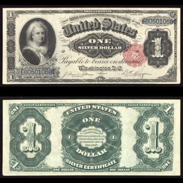1891 $1 Martha Silver Certificate Composite Image
