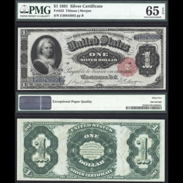 1891 $1 Martha Silver Certificate Composite Image