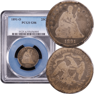 1891-O Seated Liberty Quarter (25c) Composite Image