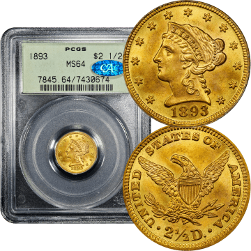 1893 Liberty Gold Quarter Eagle ($2.50) OGH Composite Image