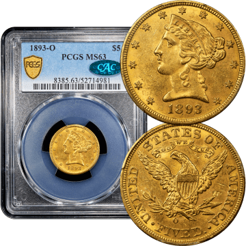 1893-O Liberty Gold Half Eagle ($5) Composite Image