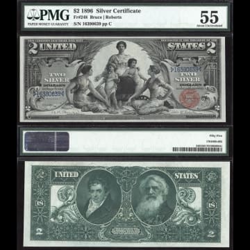 1896 $2 Educational Silver Certificate Composite Image