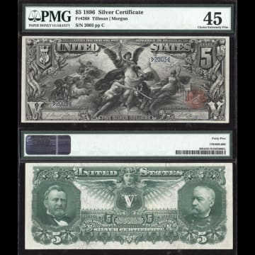1896 $5 Educational Silver Certificate  Composite Image
