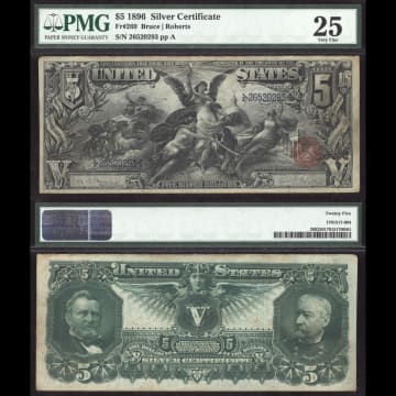 1896 $5 Educational Silver Certificate Composite Image