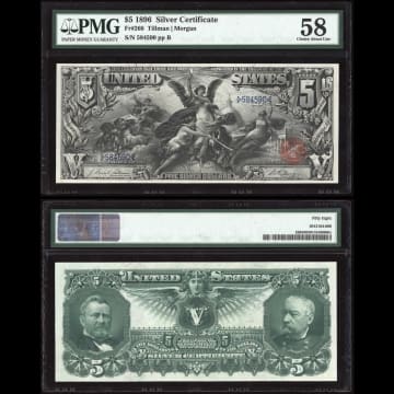 1896 $5 Educational Silver Certificate Composite Image