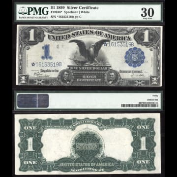 1899 $1 Black Eagle Silver Certificate (Star Note) Composite Image