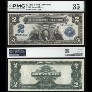 1899 $2 Mini Porthole Silver Certificate Composite Image